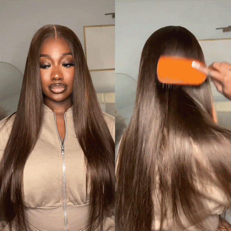 Glueless Brown Straight Wig 