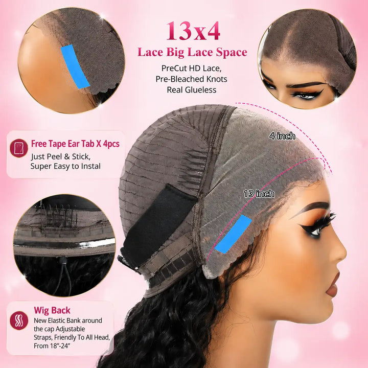 Glueless Pre-Cut Lace Front GLUELESS WATER WAVE LACE FRONT WIG