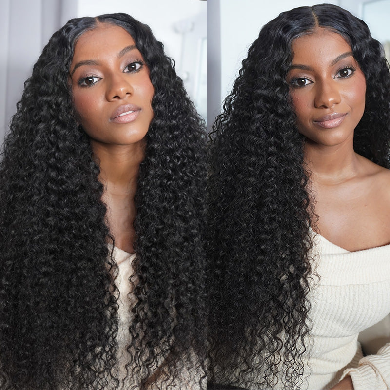 HD Transparent Lace GLUELESS WATER WAVE LACE FRONT WIG