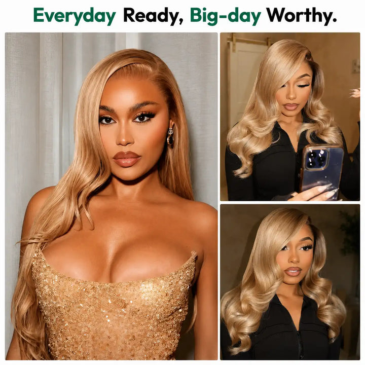 HONEY BLONDE STRAIGHT LACE FRONT WIG #27 Colored Melted HD Lace