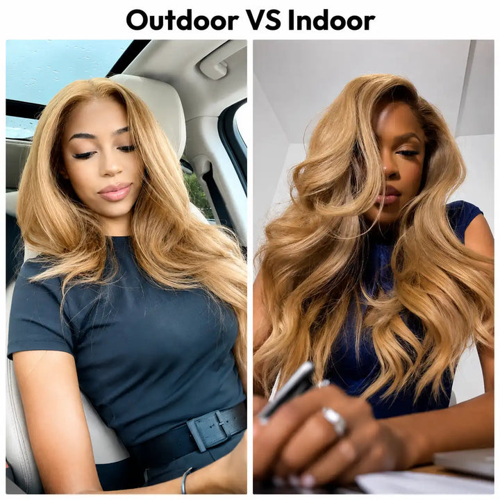 HONEY BLONDE STRAIGHT LACE FRONT WIG Pre-Plucked Natural Hairline