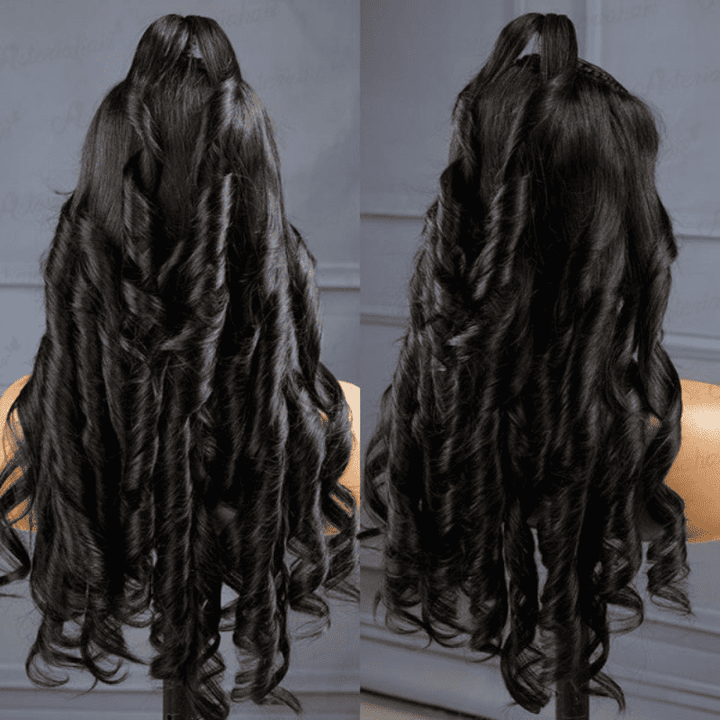 Half Up Half Down human hair wig, Pre-styled, 13x6 HD lace front