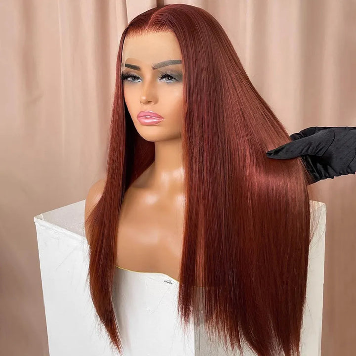High Quality Reddish Brown Straight Lace Wig 13x4 HD Lace