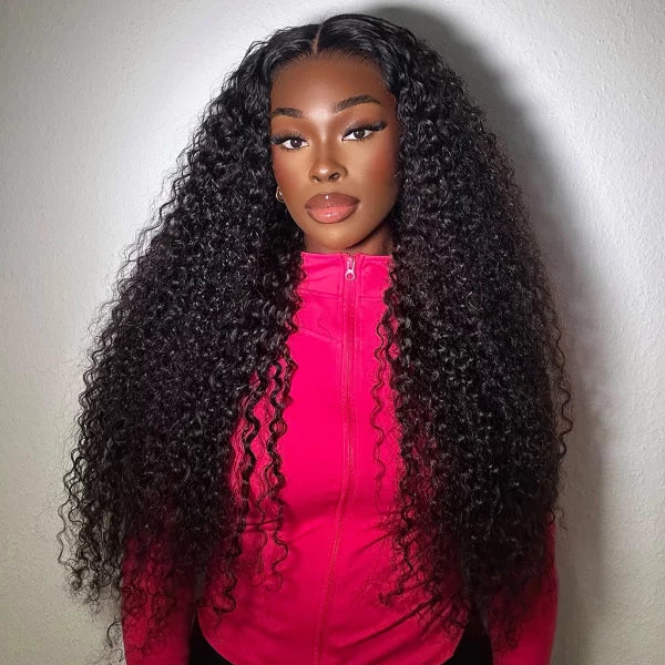 High density 250% kinky curly hair wig with realistic afro texture