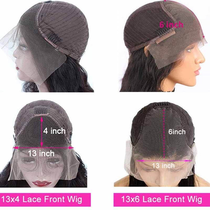 High quality 13x4 13x6 HD lace frontal human hair wig, Body Wave