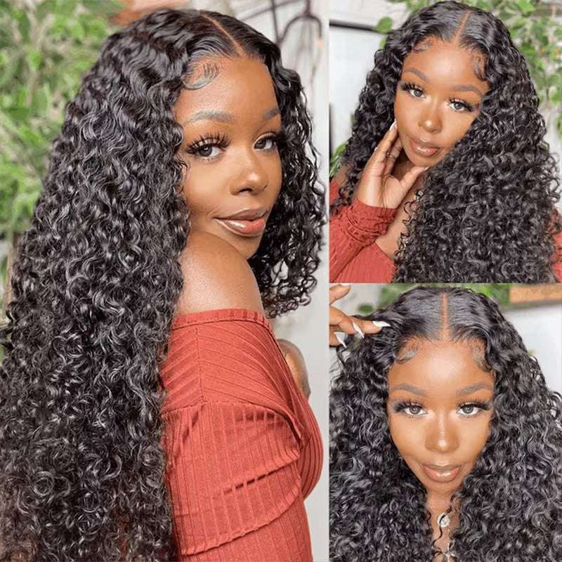 Kinky Curly glueless wig, 4x4 5x5 HD transparent lace, pre-cut human hair