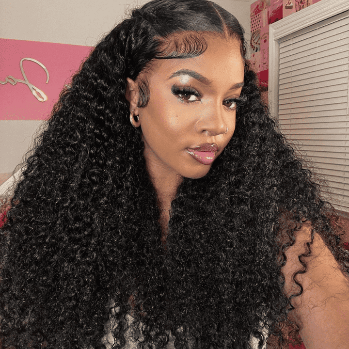 Kinky Curly human hair wig, 13x4 4x4 HD transparent lace front