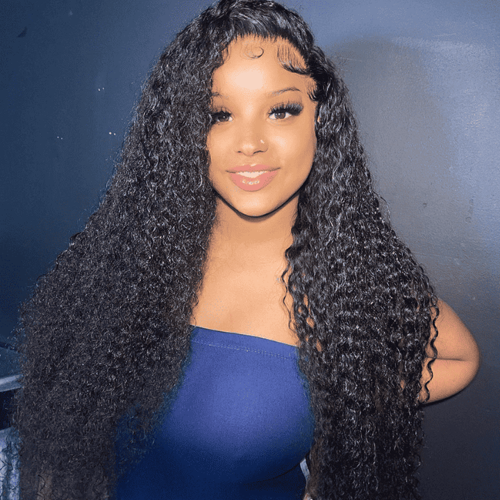 Kinky Curly lace front human hair wig, 4x4 13x4 HD transparent lace