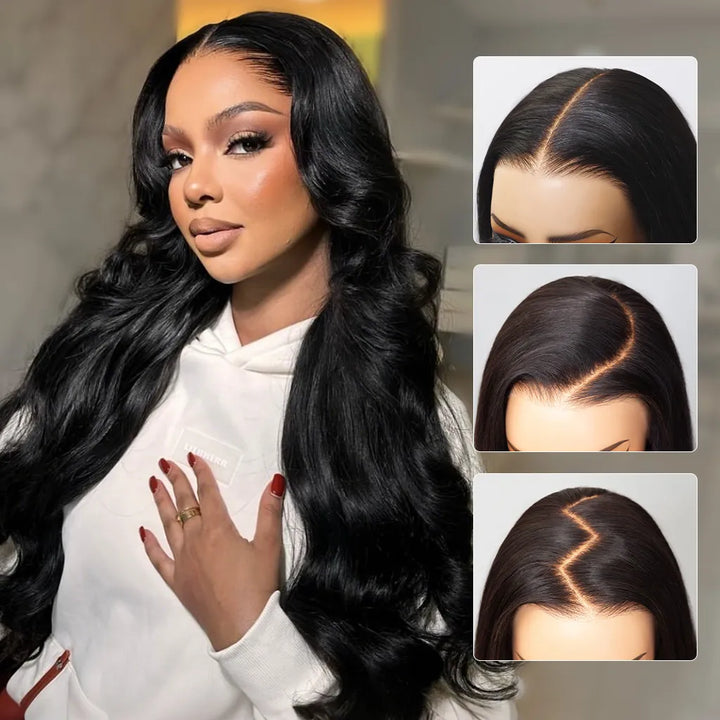 Large Cap Human Hair Wig 23.5 Inch Body Wave Lace Front Wig for Big Head Size