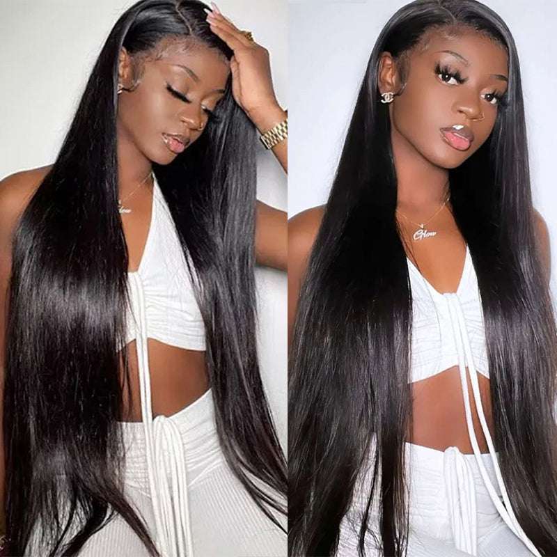 Long Straight Lace Front Human Hair Wig with 13x6 HD Lace