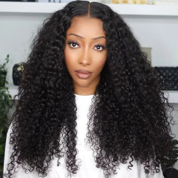 Natural hairline on 13x6 transparent lace frontal kinky curly wig 250 density