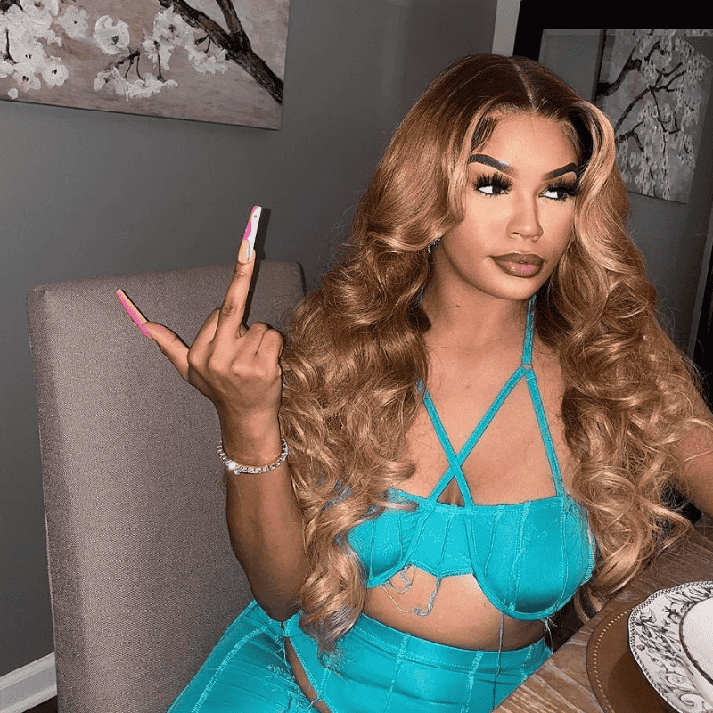 Ombre Blonde Brown Highlights wig, 250% high density, 13x4 lace front