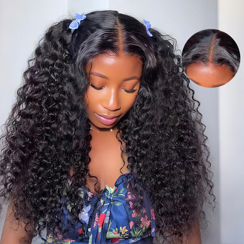 Pre-Plucked Baby Hair GLUELESS WATER WAVE LACE FRONT WIG
