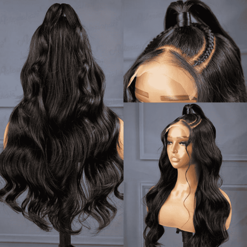 Pre-styled Half Up Half Down 13x4 13x6 HD lace front Body Wave wig
