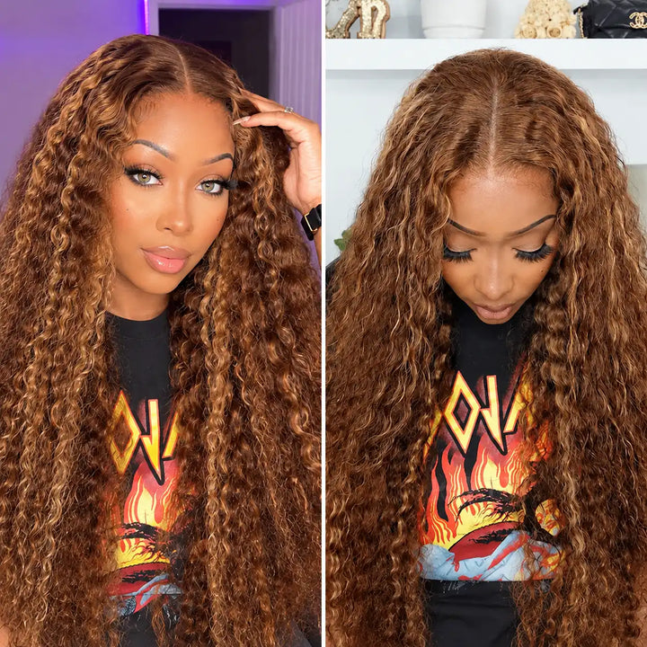 Ready to Wear Out of the Box Pre-Bleached Knots Highlight Deep Wave Wig