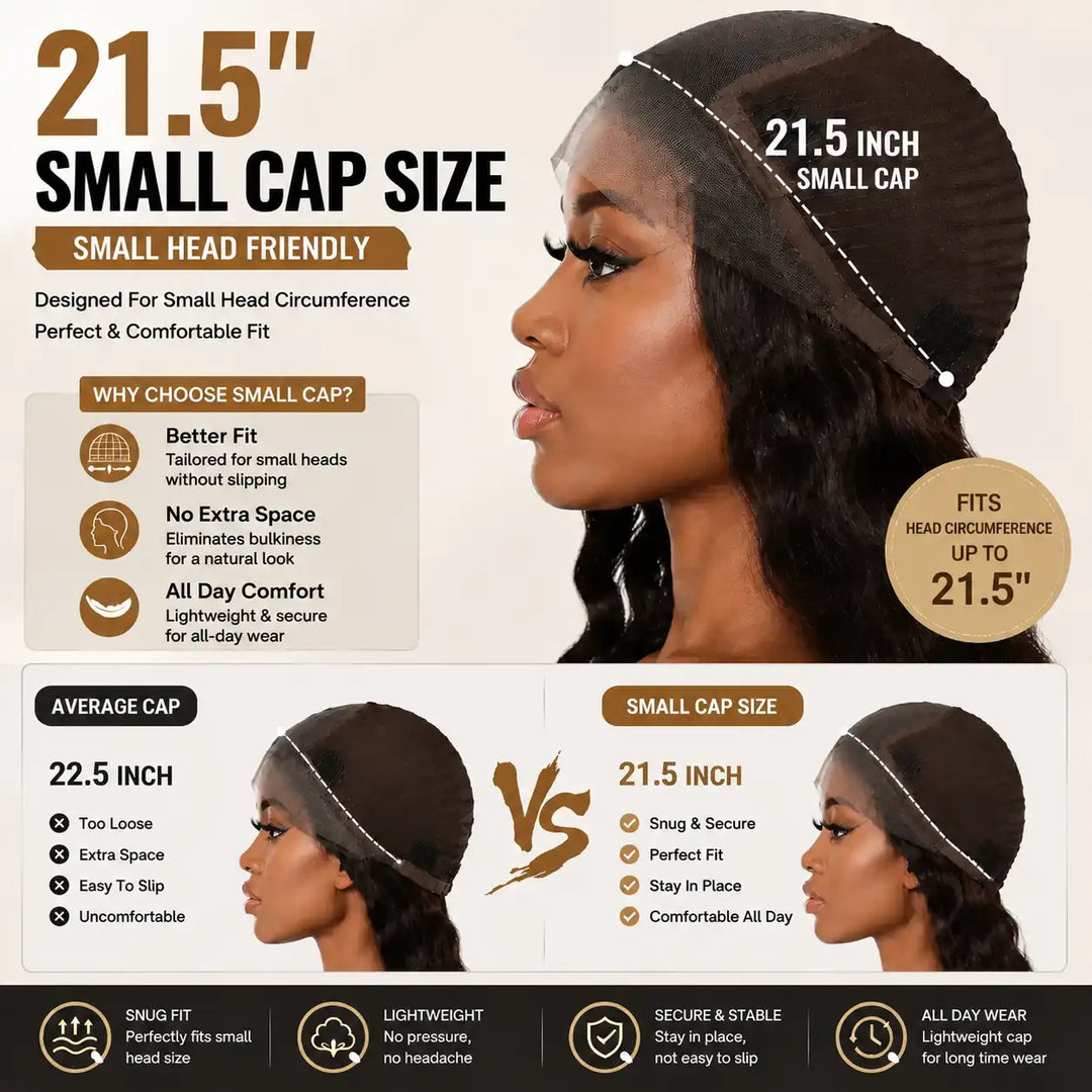 Small Cap Size 13x4 Lace Front Wig for Women with 21.5 Inch Head Circumference