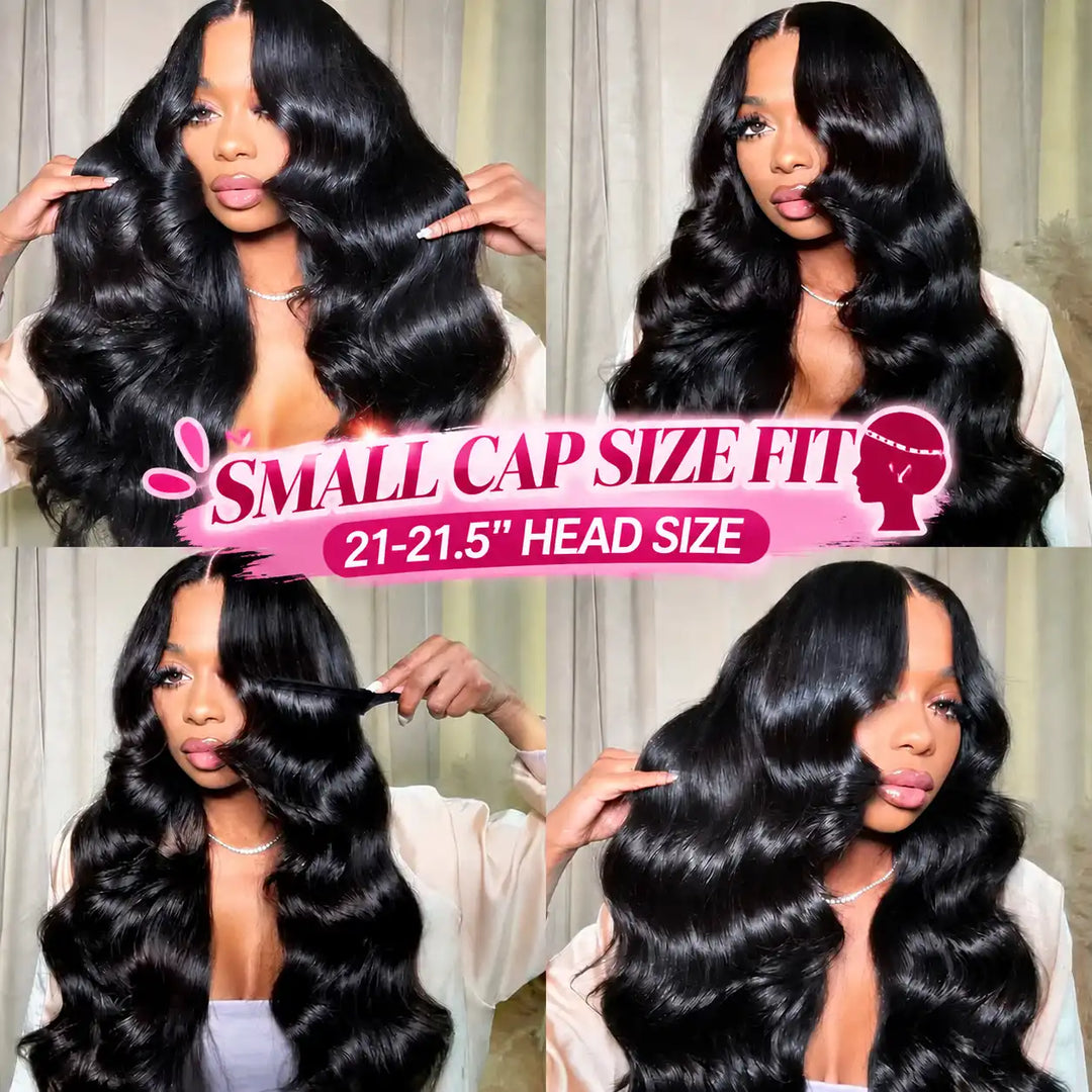 Small Cap Size 21.5 Inch Body Wave Human Hair Wig 13x4 HD Lace Front Wig 200% 250% Density Small Head Friendly Wig