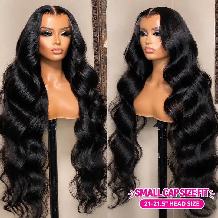 Small Cap Size 21.5 Inch Body Wave Human Hair Wig 13x4 HD Lace Front Wig 200% 250% Density Small Head Friendly Wig displaying 21.5 inch cap size measurement chart for small head fit
