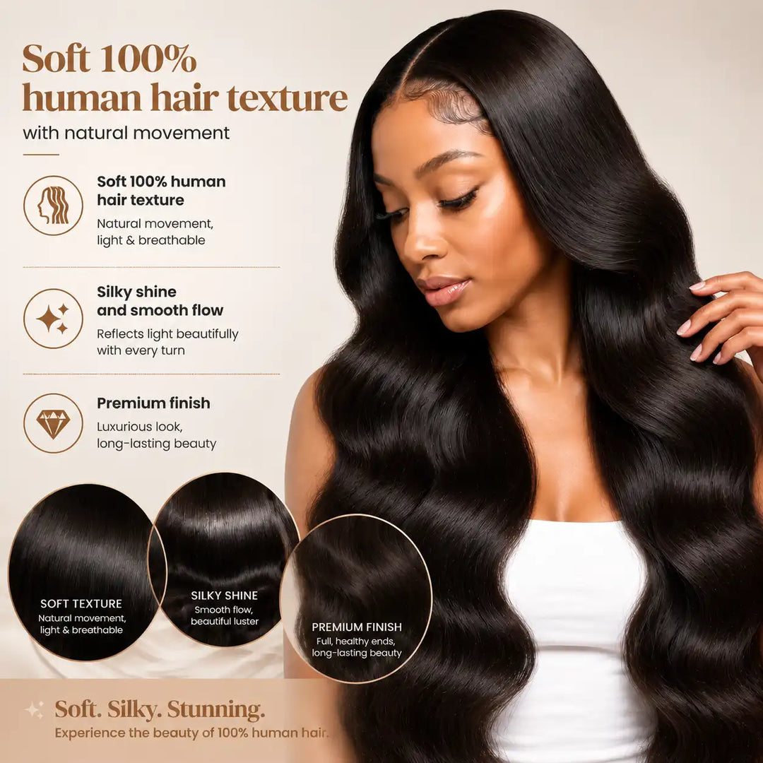 Small Cap Size 21.5 Inch Body Wave Human Hair Wig 13x4 HD Lace Front Wig 200% 250% Density Small Head Friendly Wig featuring pre-plucked natural hairline and invisible 13x4 HD transparent lace