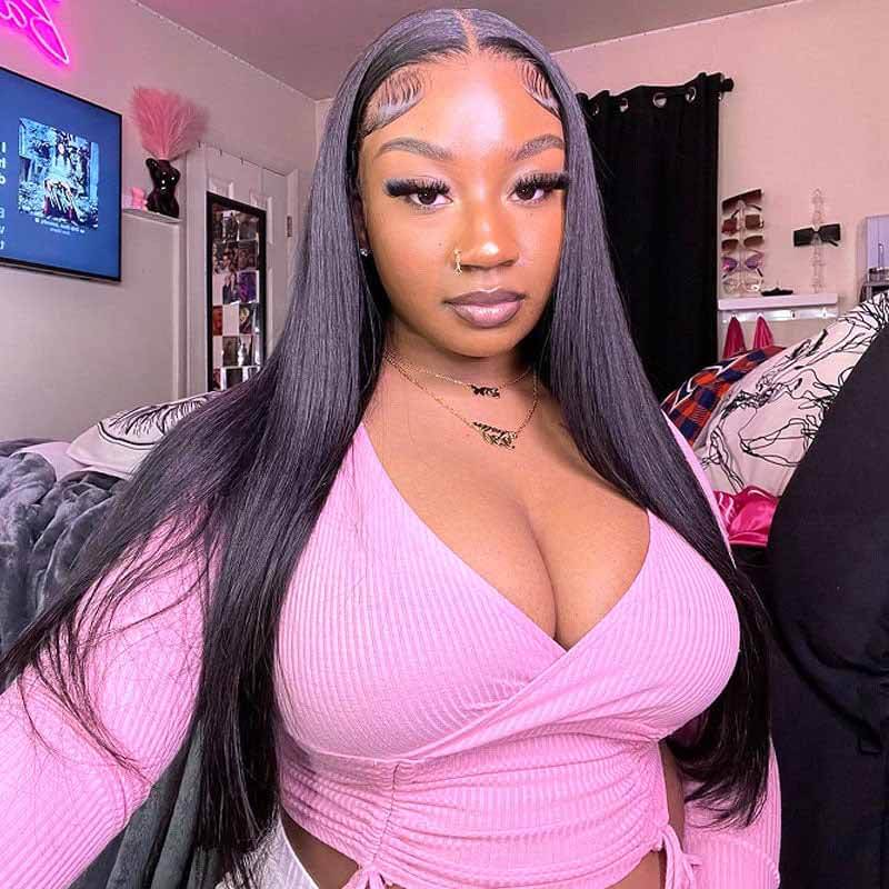 Straight lace front wig for black women, 4x4 13x4 HD lace, natural looking