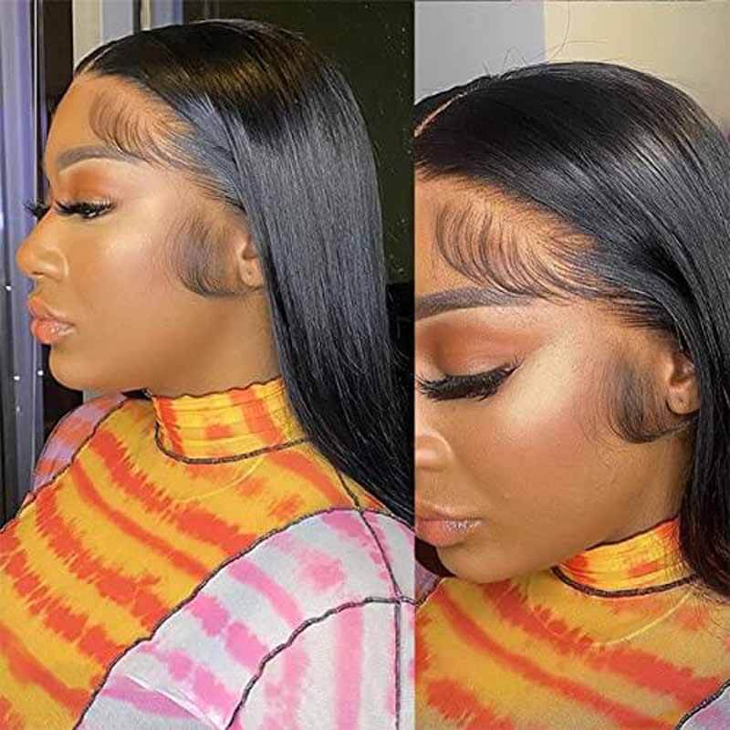 Straight wig human hair, 180% density 13x4 HD lace front, perfect for daily wear