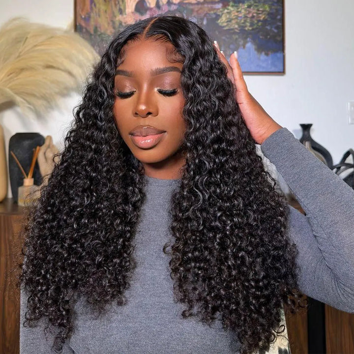 Stylable virgin human hair 250 density 13x6 lace frontal kinky curly wig