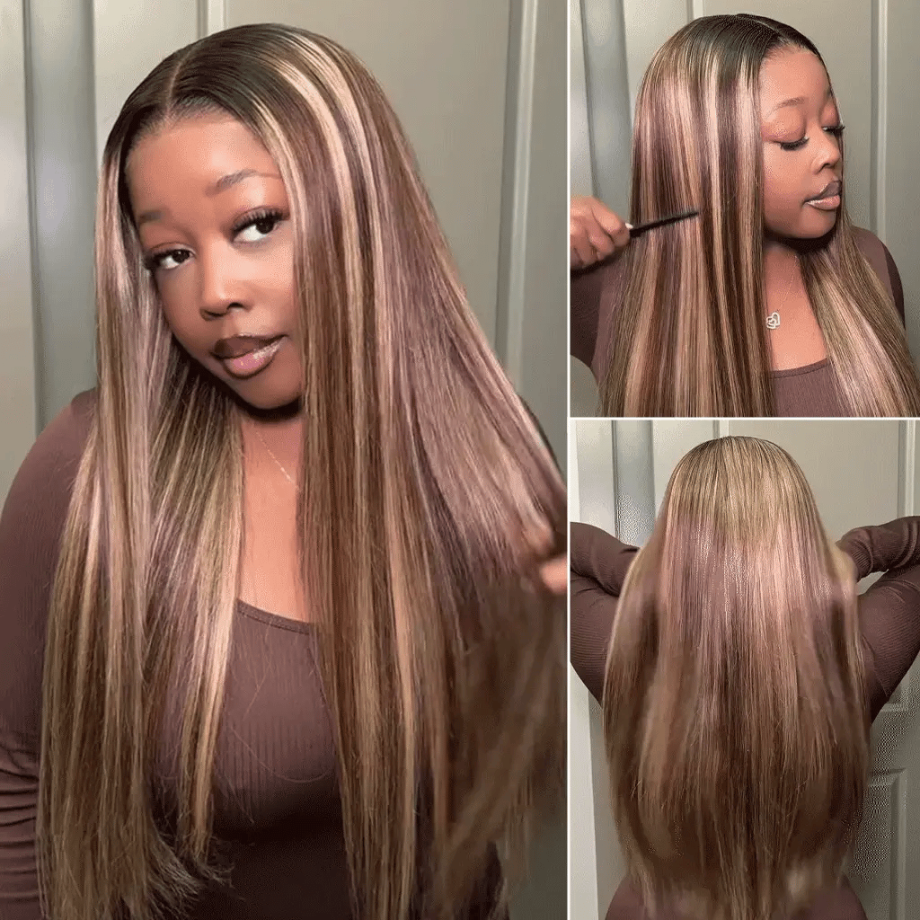 ALIGLOSSY 180 Density Pre Everything Glueless Highlight Straight Body Wave Deep Wave Curly Wigs Ready To Wear For Beginner Friendly