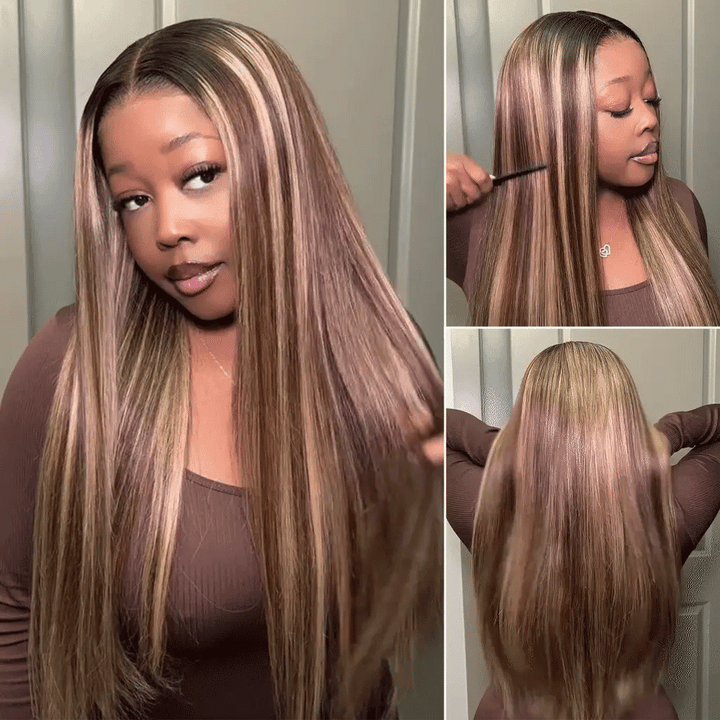 ALIGLOSSY 180 Density Pre Everything Glueless Highlight Straight Body Wave Deep Wave Curly Wigs Ready To Wear For Beginner Friendly