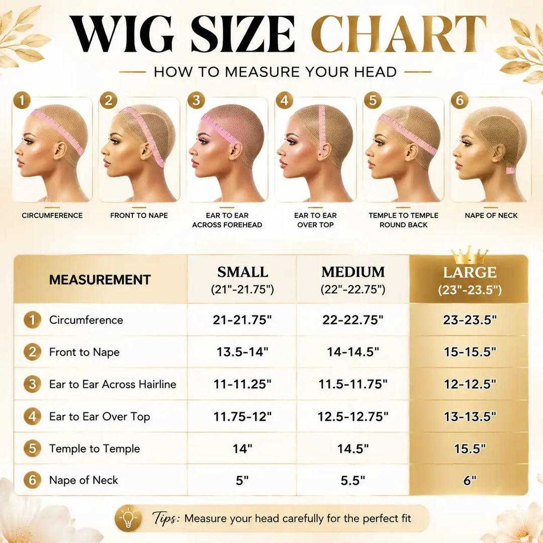 WIG SIZE CHART-HOW TO MEASURE MY HEAD