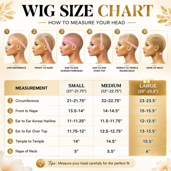WIG SIZE CHART-HOW TO MEASURE MY HEAD