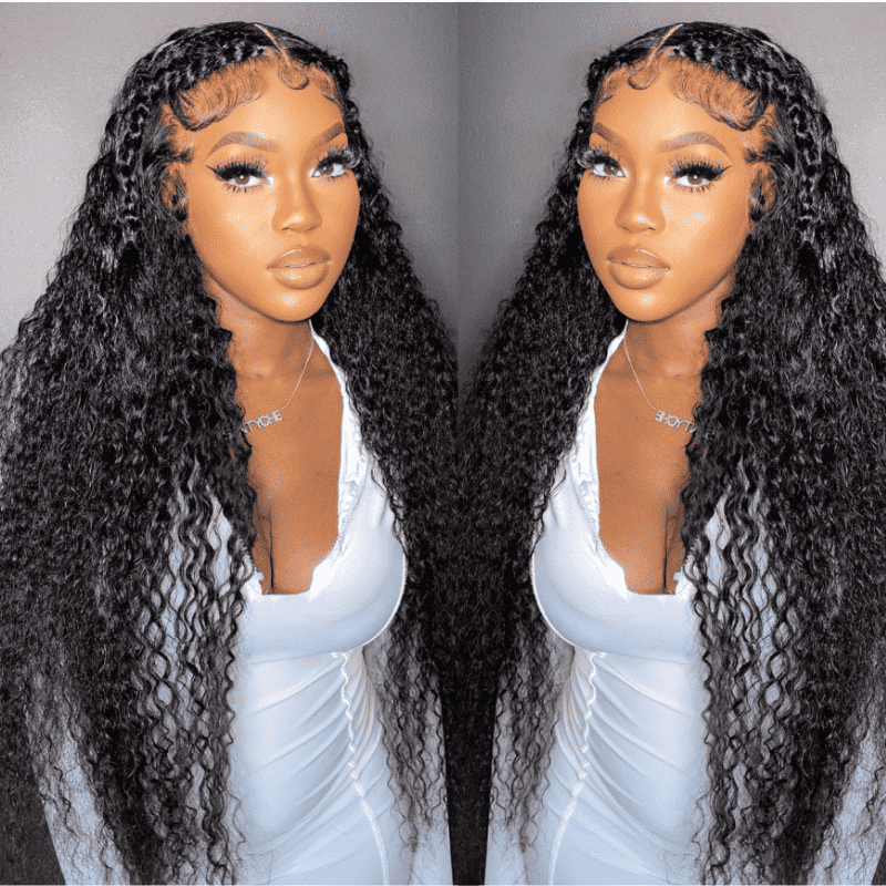 Water Wave lace front wig, 4x4 13x4 HD transparent lace, wet and wavy human hair