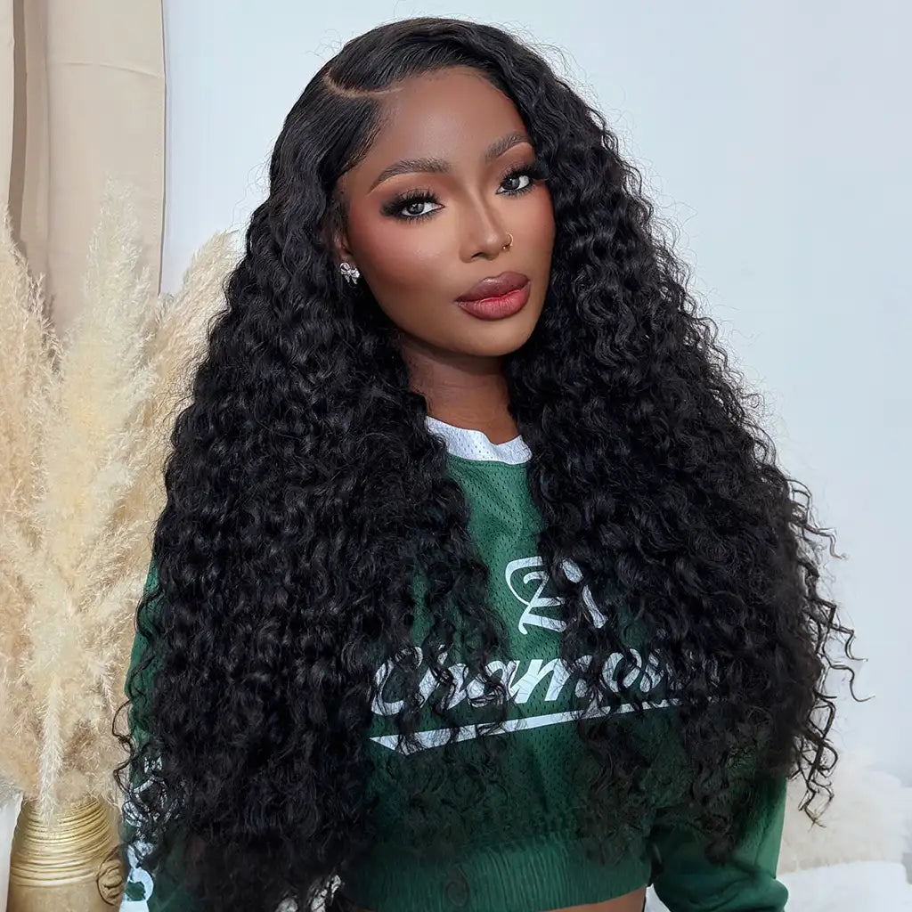 Water Wave lace front wig, 4x4 13x4 HD transparent lace, wet and wavy human hair