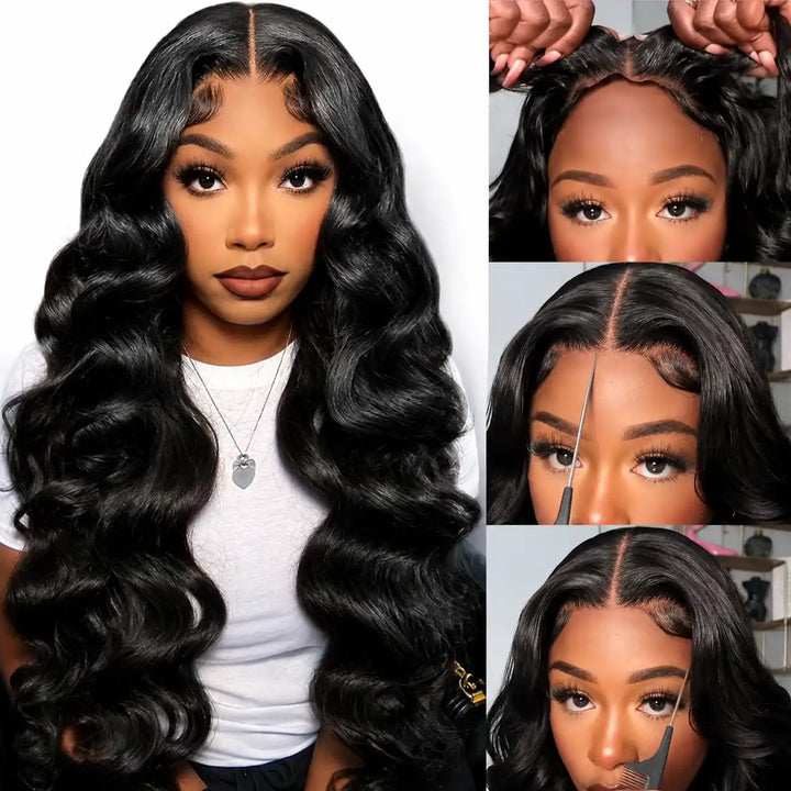 Wear And Go Glueless Body Wave Human Hair Wig HD Lace Closure