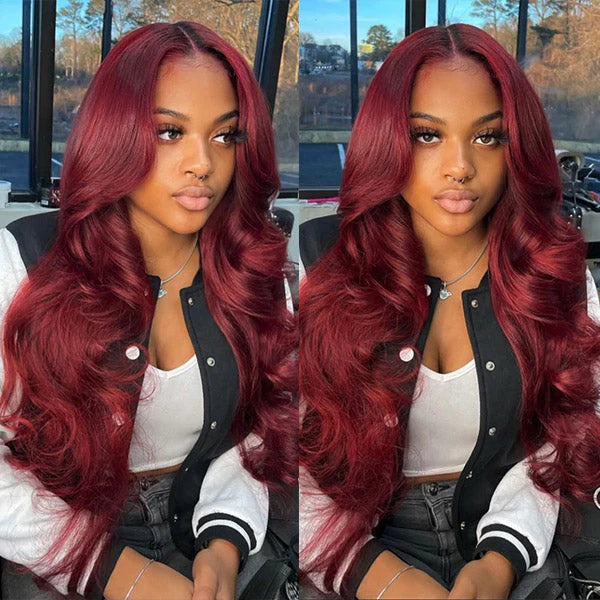 Wear & Go Glueless 99J Body Wave Human Hair Wig 4x4 5x5 HD Lace Closure Pre Cut