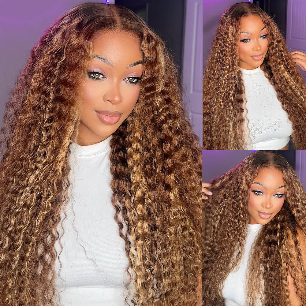 Wear Go Glueless Highlight Deep Wave Human Hair Wig 4x4 5x5 HD Lace Closure Pre Cut 5