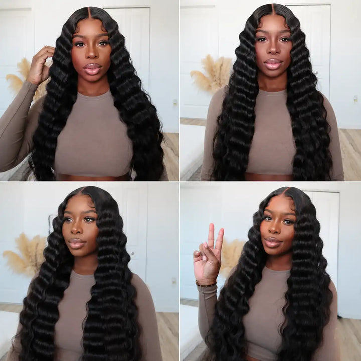 Wear & Go Glueless Loose Deep Wave Human Hair Wig 4x4 5x5 HD Lace Closure Pre Cut 12