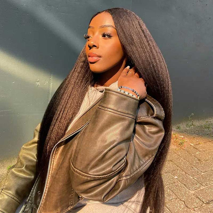 Wear and go Kinky Straight wig, Bye Bye Knots, beginner friendly 4x4 5x5 HD lace closure