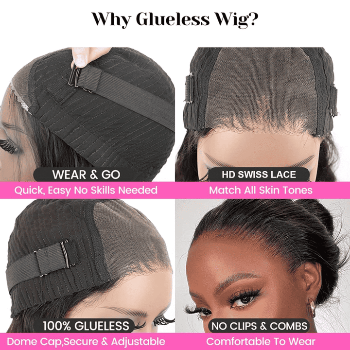 Wear and go Kinky Straight wig, beginner friendly 4x4 5x5 HD lace closure