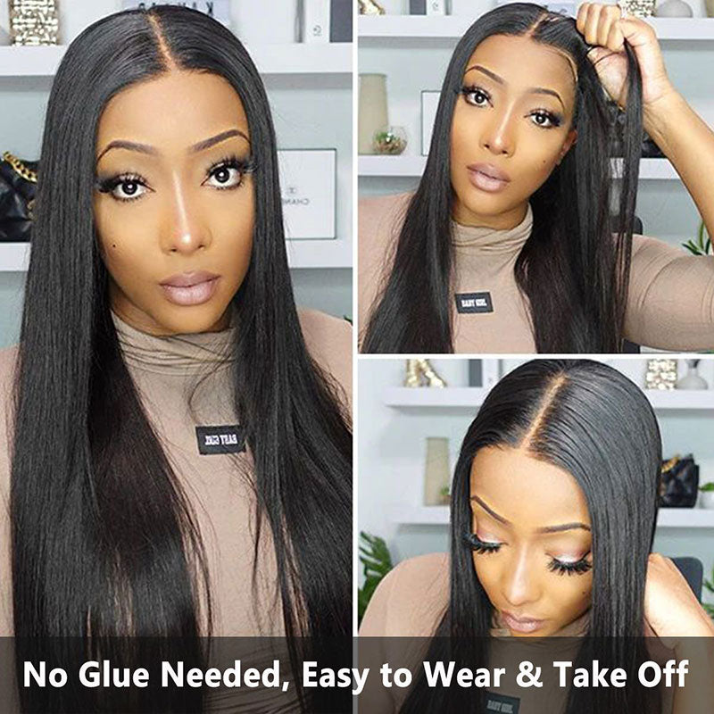 ALIGLOSSY Glueless Straight Wig (180% Density) - Beginner Friendly & Ready-to-Wear