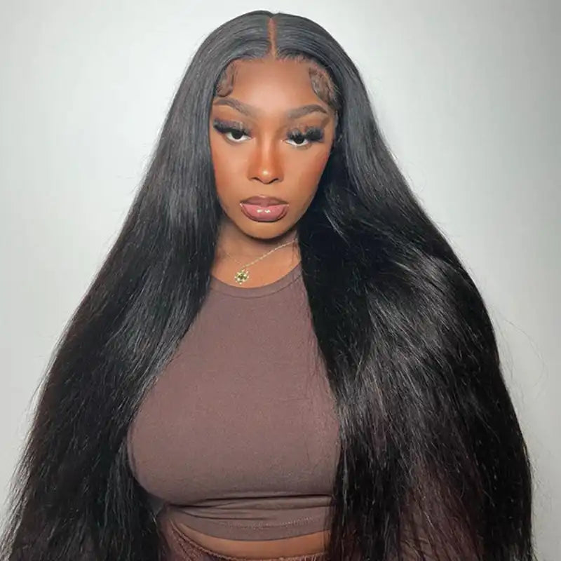 Wear and go glueless straight wig, pre-plucked natural hairline human hair for daily use