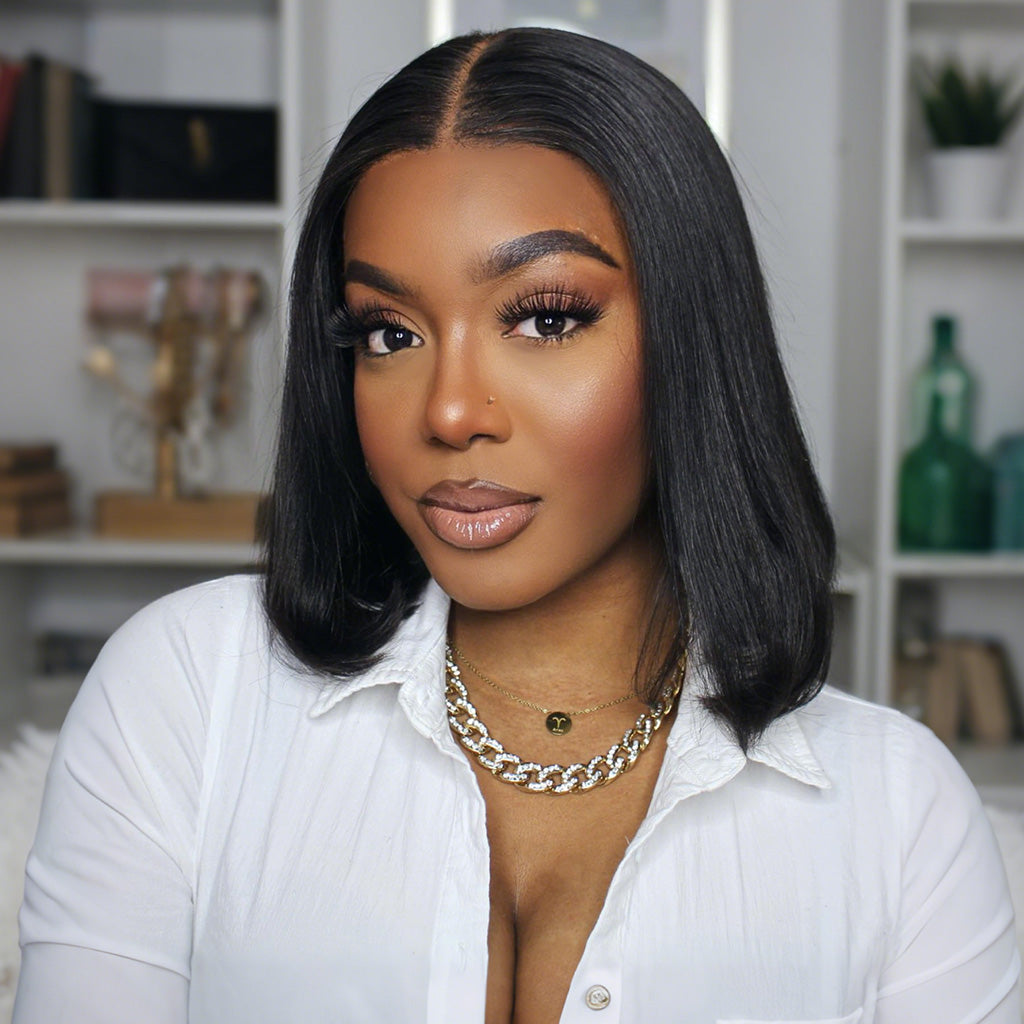 Aliglossy hd lace frontal bob Straight wig