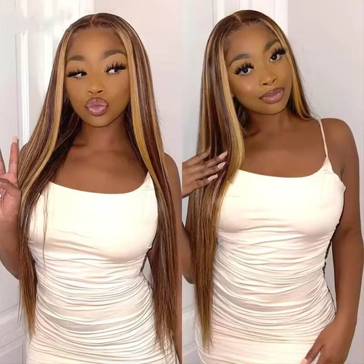 honey blonde highlight wear go glueless wig 