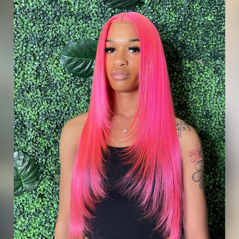 Pink ombre discount straight hair