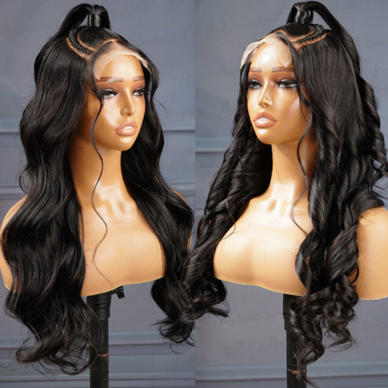 Pre styled Half Up Half Down 13x4 13x6 Lace Frontal Human Hair Wigs ALIGLOSSY