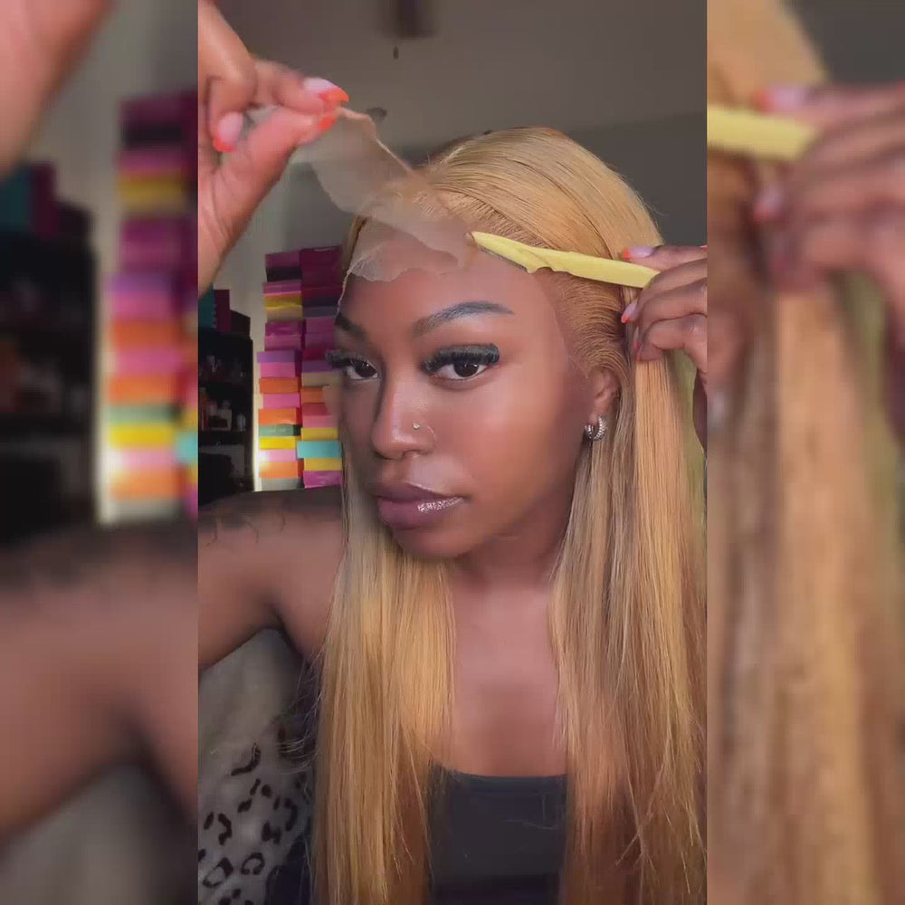 HONEY BLONDE Straight Lace Front Wig 