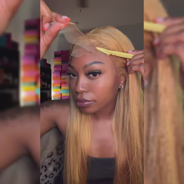 HONEY BLONDE Straight Lace Front Wig 