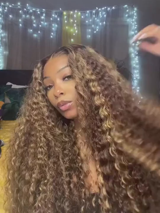 Wear Go Glueless Highlight Deep Wave Human Hair Wig 4x4 5x5 HD Lace Closure Pre Cut