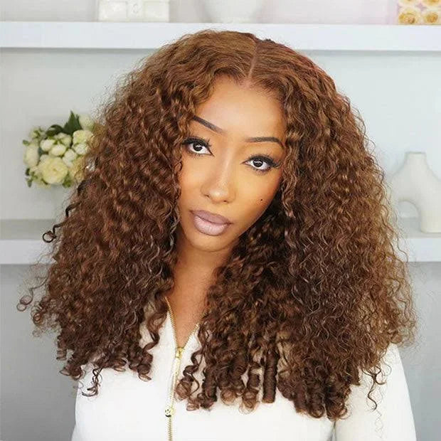 Wear Go Glueless Chocolate Brown Deep Wave Human Hair Wig Pre Cut 4x4 5x5 HD Transparent Lace Closure Beginner Friendly