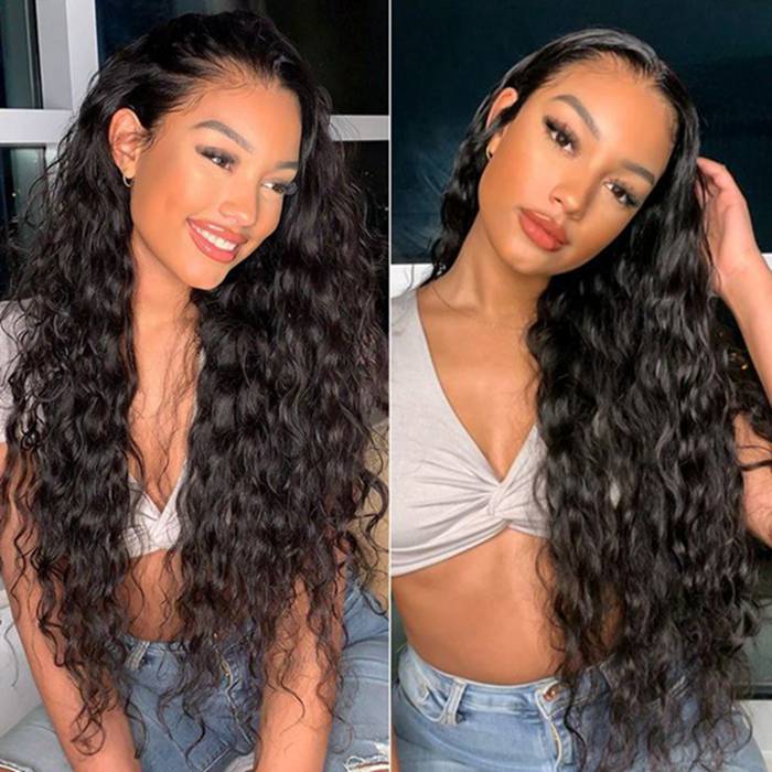 ALIGLOSSY 13 by 4 13 by 6 Lace Frontal Wig 13 * 4 13 * 6 Water Wave Human Hair Wigs