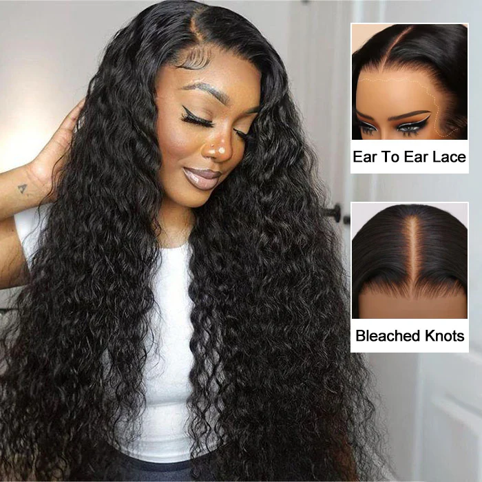 ALIGLOSSY 13 x 4 13 x 6 Water Wave Human Hair Wigs 13 by 4 13 by 6 Lace Frontal Wig